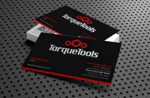 TorqueToolsCA Business Card Mockup with logo